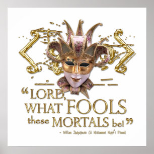 Midsummer Night's Dream Quote (Gold Version) Poster