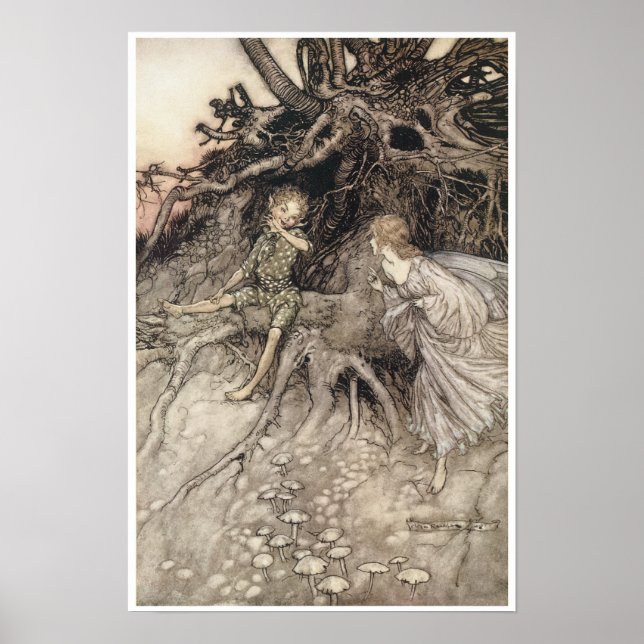 Midsummer Night's Dream Vintage Fairy Art Poster (Front)