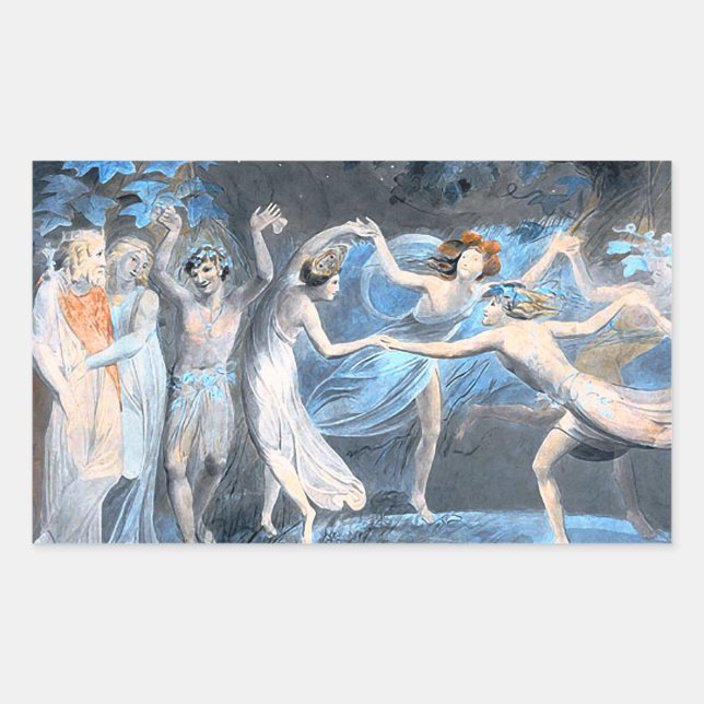 Midsummer Night's Dream, William Blake Rectangular Sticker (Front)