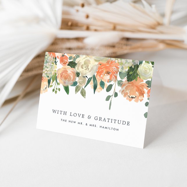 Midsummer Peach Floral Personalized Thank You (Creator Uploaded)