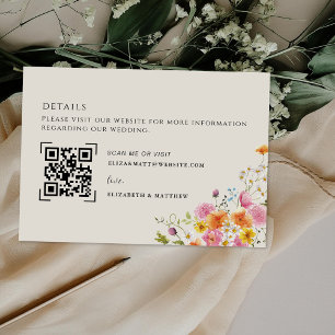 Midsummer Romantic Autumn Florals Wedding QR Enclosure Card