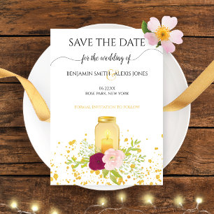 Midsummer Roses and Candle Save The Date