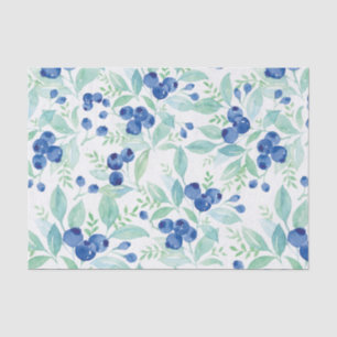 Midsummer Rustic Blueberry Berry Summer  Pattern Tissue Paper