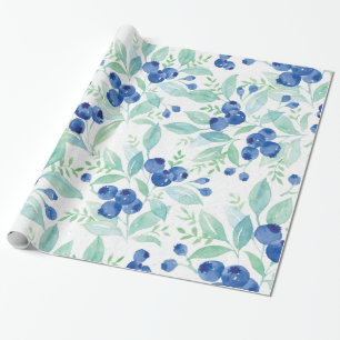 Midsummer Rustic Blueberry Berry Summer  Pattern Wrapping Paper