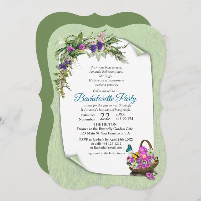 Midsummer Spring flower Invitation (Front/Back)