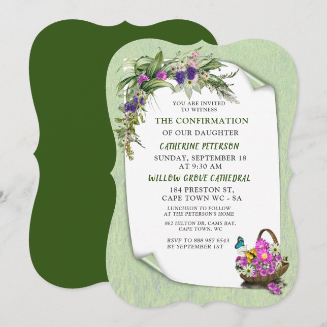 Midsummer Spring flower Invitation (Front/Back)