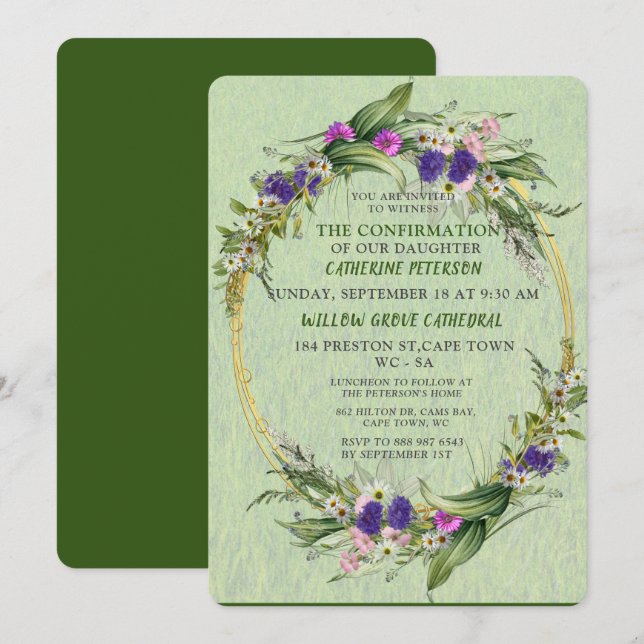 Midsummer Spring flower Invitation (Front/Back)