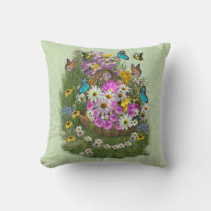 Midsummer Spring Flowers Cushion