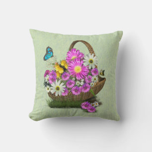 Midsummer Spring Flowers Cushion