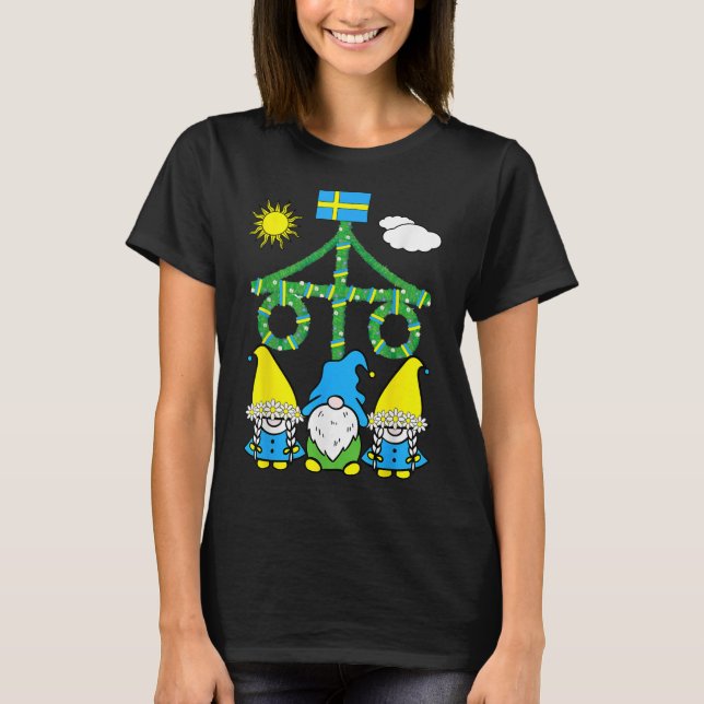 Midsummer Summer Solstice Maypole Midsommar Sweden T-Shirt (Front)