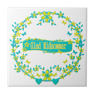 Midsummer symbol sweden ceramic tile