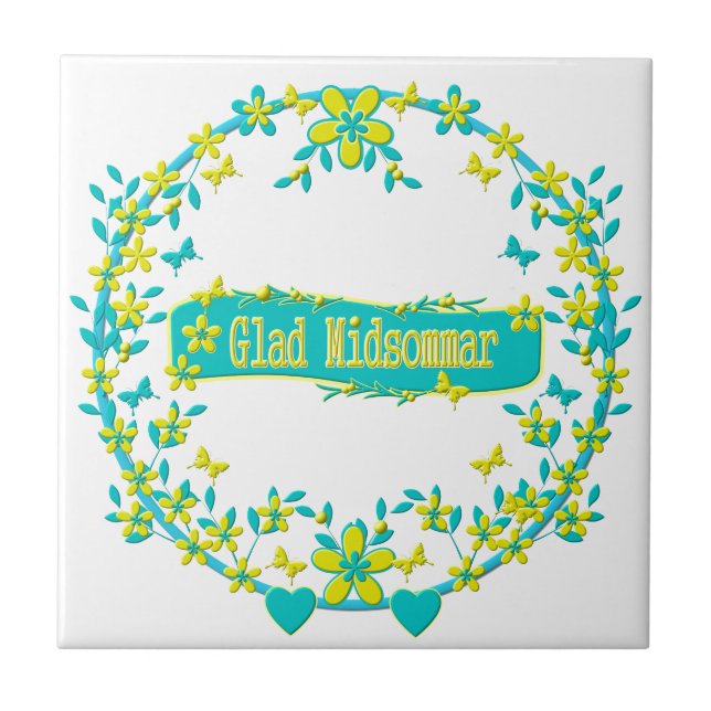 Midsummer symbol sweden ceramic tile (Front)