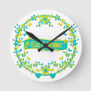 Midsummer symbol sweden round clock