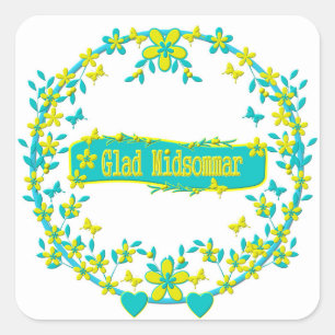 Midsummer symbol sweden square sticker