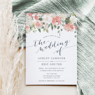 Midsummer Watercolor Floral Wedding Invitation