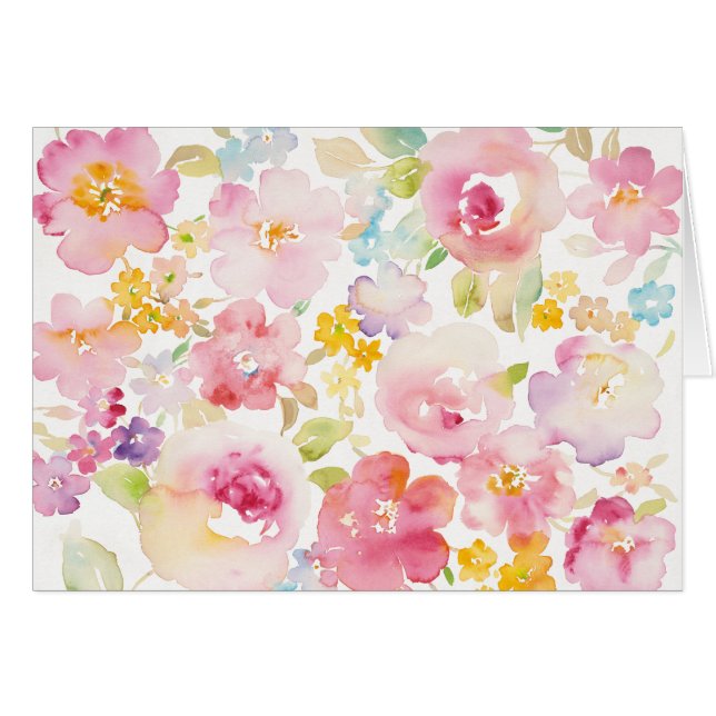 Midsummer | Watercolor Pink Floral (Front Horizontal)