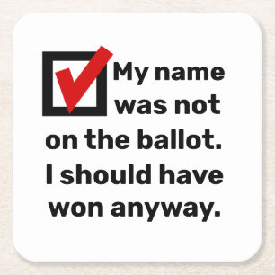 Midterm Election Humour 2022 Square Paper Coaster