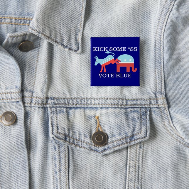 Midterms 2026 Democrats Kick Some *SS 15 Cm Square Badge (In Situ)