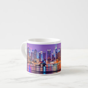 Midtown Manhattan at night with Empire Stae Espresso Cup