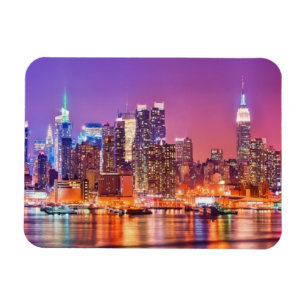 Midtown Manhattan at night with Empire Stae Magnet
