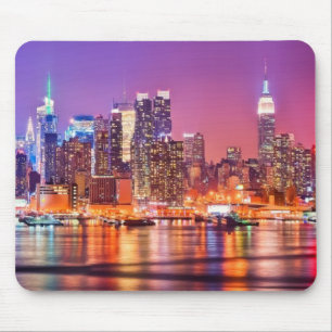 Midtown Manhattan at night with Empire Stae Mouse Pad