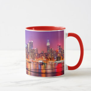Midtown Manhattan at night with Empire Stae Mug