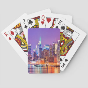 Midtown Manhattan at night with Empire Stae Playing Cards