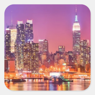 Midtown Manhattan at night with Empire Stae Square Sticker