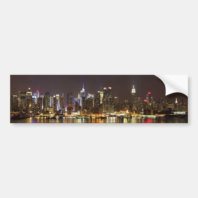 Midtown Manhattan seen from Weehawken New Jersey Bumper Sticker (Front)