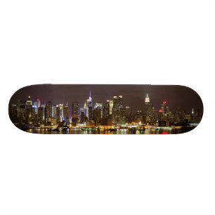 Midtown Manhattan seen from Weehawken New Jersey Skateboard