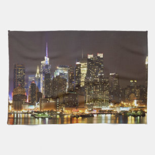 Midtown Manhattan seen from Weehawken New Jersey Tea Towel