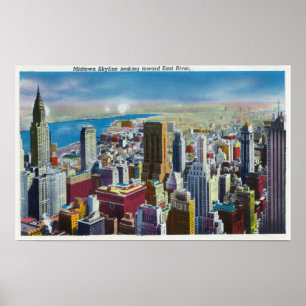 Midtown Skyline View towards East River Poster