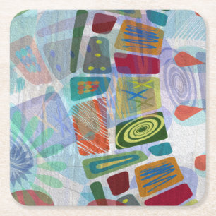 Midway Panels III Square Paper Coaster