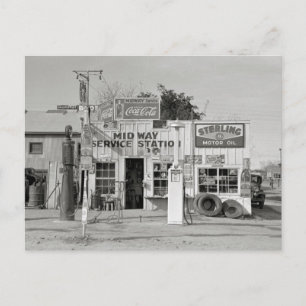 Midway Service Station, 1939 Postcard