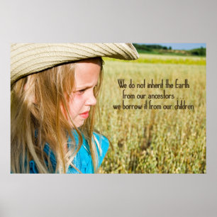 Midwest Farm Girl Poster