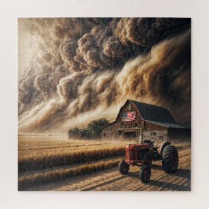Midwest Great Plains Farm In a Dust Storm Jigsaw Puzzle