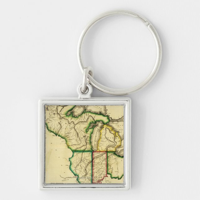 Midwest in the United StatesPanoramic Map Key Ring (Front)