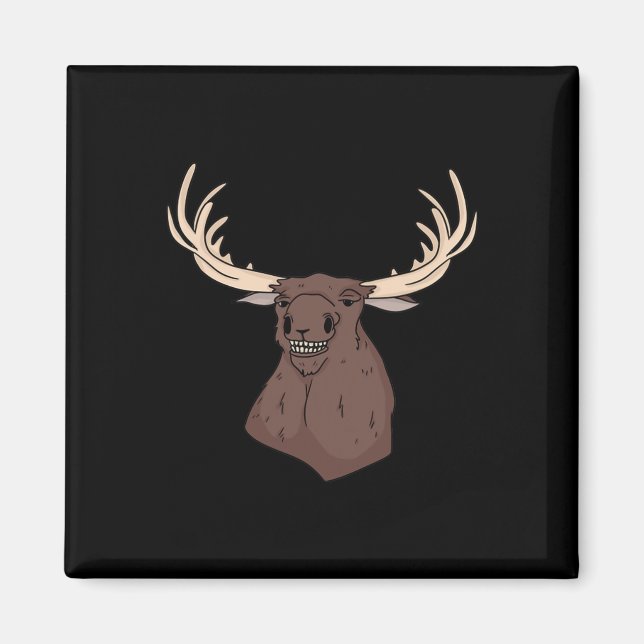 Midwest Magic Cleaning Stupid Moose Face Funny Hun Magnet (Front)