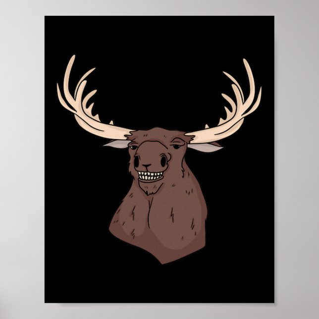 Midwest Magic Cleaning Stupid Moose Face Funny Hun Poster (Front)
