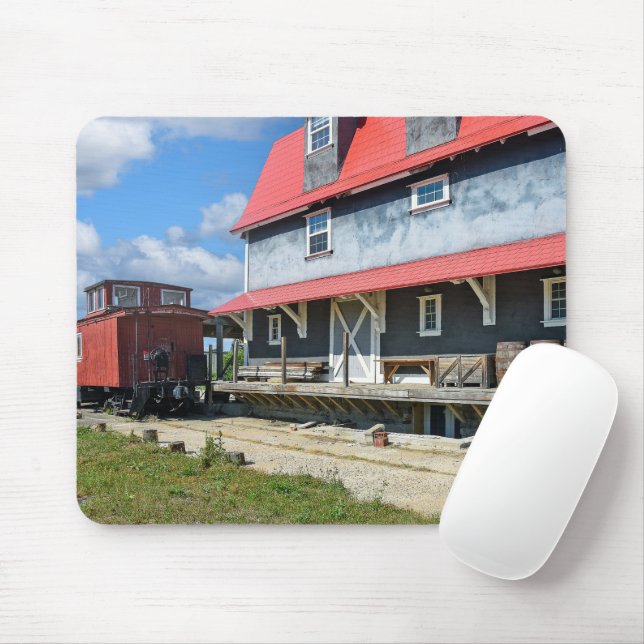 Midwest Rail Depot With Barrels Mouse Pad (With Mouse)