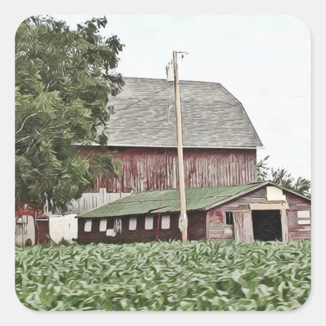 Midwest Weathered Barn Farming Stickers (Front)