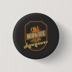 Midwife 3 Cm Round Badge