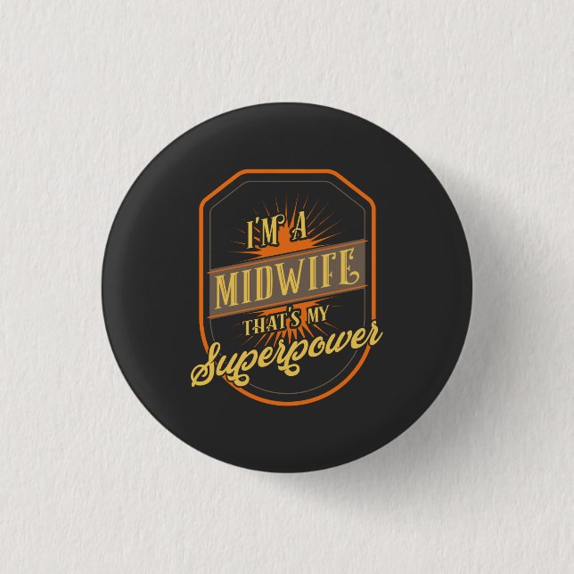 Midwife 3 Cm Round Badge (Front)