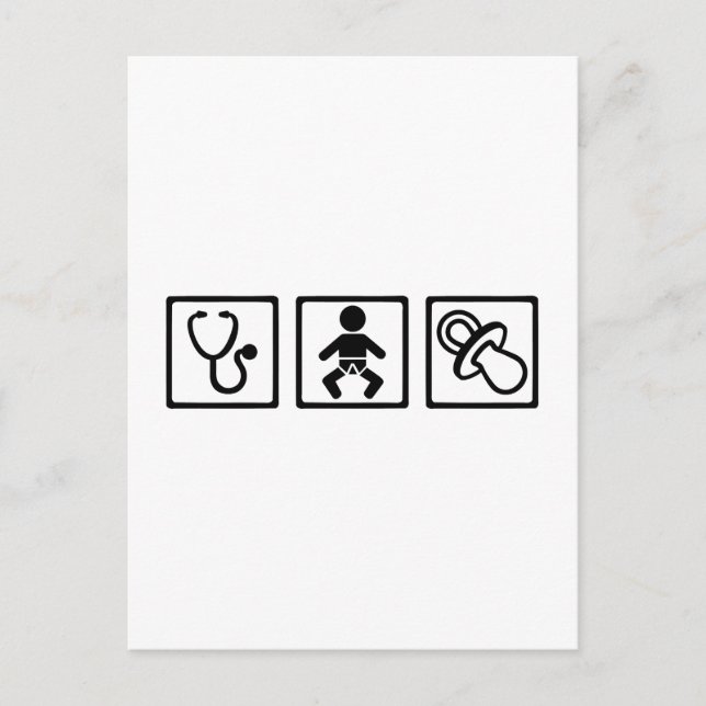 Midwife baby pacifier postcard (Front)