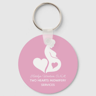 Midwife Beautiful Doula OBGYN Pink Personalised Key Ring