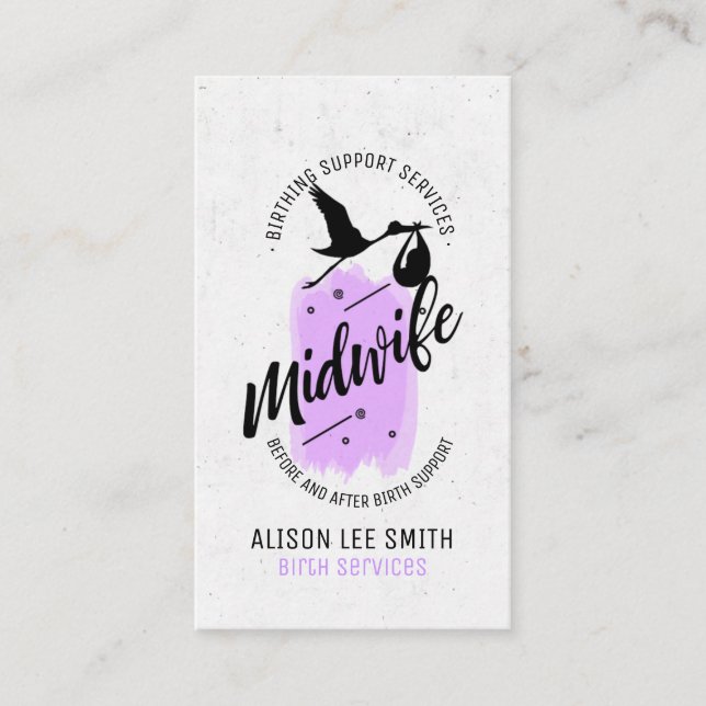 Midwife Birth Coach Services Business Card (Front)