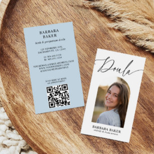 Midwife Birth Postpartum Doula Photo Arch QR CODE Business Card