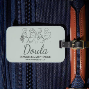 Midwife Birth Postpartum Lineart Doula Luggage Tag