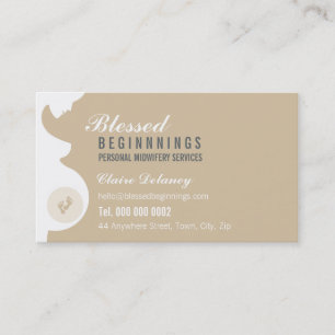 MIDWIFE BUSINESS CARD :: pregnant belly baby feet