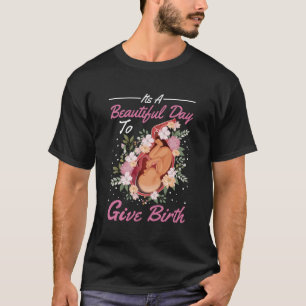 Midwife Cute Flowers Baby Catcher Doula T-Shirt